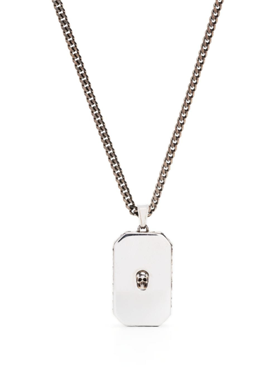 Alexander Mcqueen Skull-charm Chain Necklace In Silver