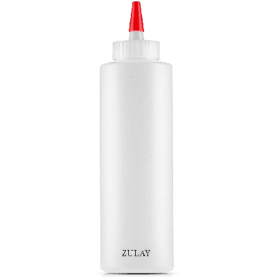 Zulay Kitchen Plastic Condiment Squeeze Bottle With Caps 17 oz In White