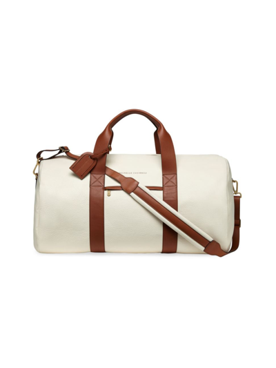 Brunello Cucinelli Leather Duffel Bag In White