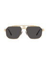 Dolce & Gabbana Men's Dg Double-bridge Steel Aviator Sunglasses In Gold