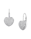 SAVVY CIE SAVVY CIE RHODIUM PLATED SILVER CZ MICRO-PAVE EARRINGS