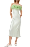 Sleeper Boheme Feather Nightgown In Mint