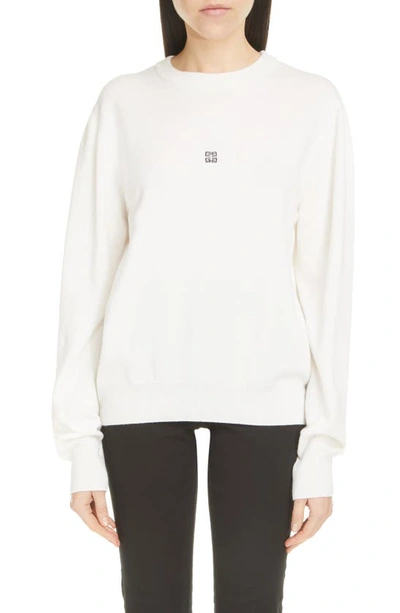 Givenchy Basic Logo Wool Sweatshirt In Panna