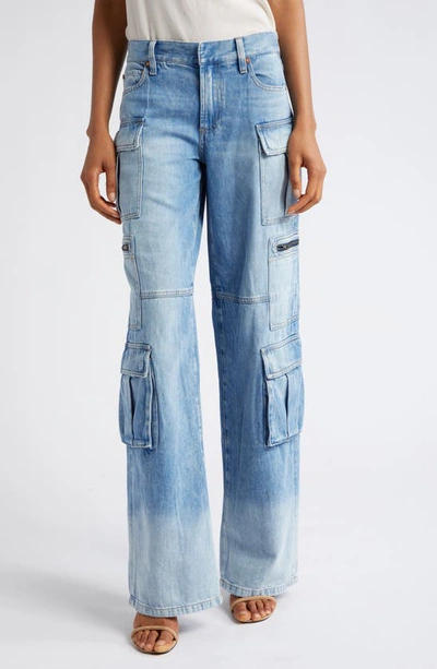 Alice And Olivia Cay Baggy Cargo Jean In Dark Blue