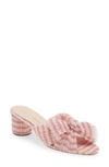 Loeffler Randall Emilia Knot Slide Sandal In Soft Pink Gingham