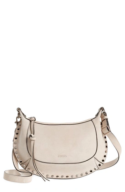 Isabel Marant Oskan Moon Suede Crossbody Bag In Chalk