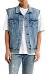 Levi's Hybrid Hoodie Trucker Jacket In Kentucky Blue Vest
