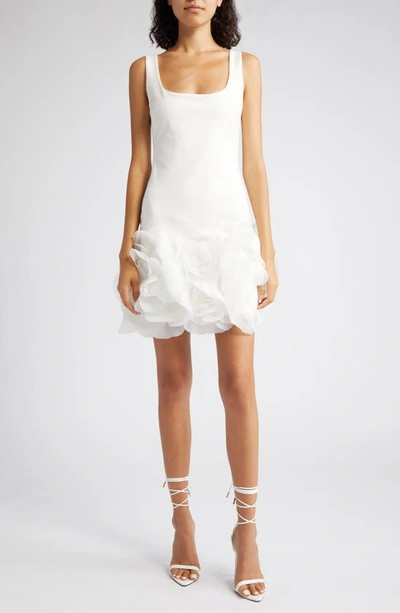 Cynthia Rowley Flower-appliqué Sleeveless Minidress In White