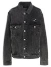 We11 Done Jacke Aus Denim Mit Logo-aufnäher Casual Jackets, Parka Black In Black