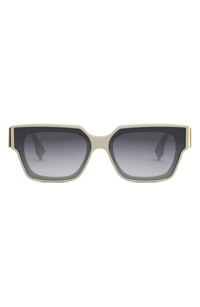 Fendi Oversized F Square Acetate Sunglasses In Grey