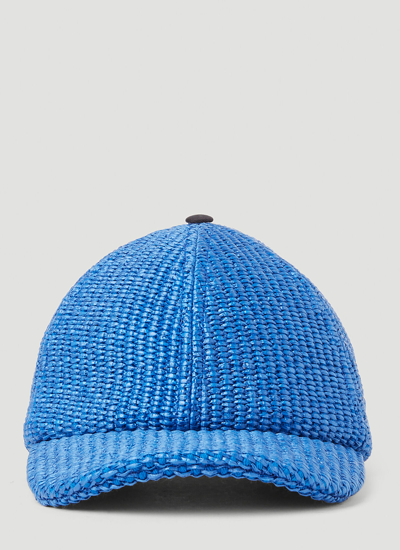 Marni X No Vacancy Woven Baseball Cap In Blue