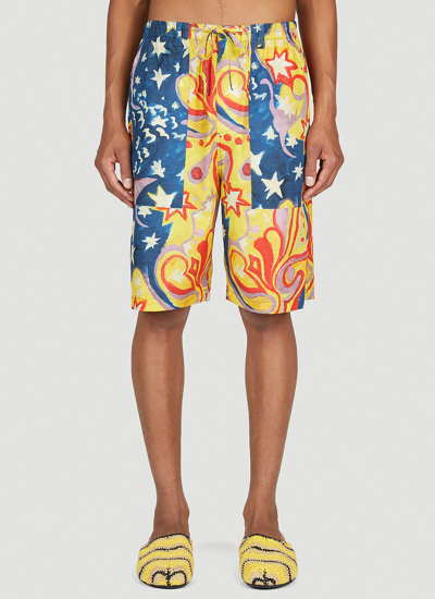 Marni X No Vacancy Galactic Paradise Bermuda Shorts In Multicolour