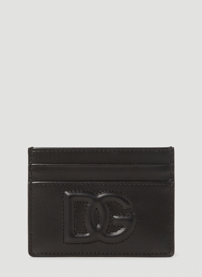 Dolce & Gabbana Logo Embossed Cardholder In Black