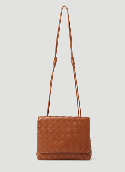 Bottega Veneta Intrecciato Mini Shoulder Bag In Brown