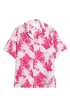 Valentino Pineapple-print Short-sleeve Shirt In Pink/white
