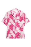 Valentino Pineapple-print Short-sleeve Shirt In Pink White