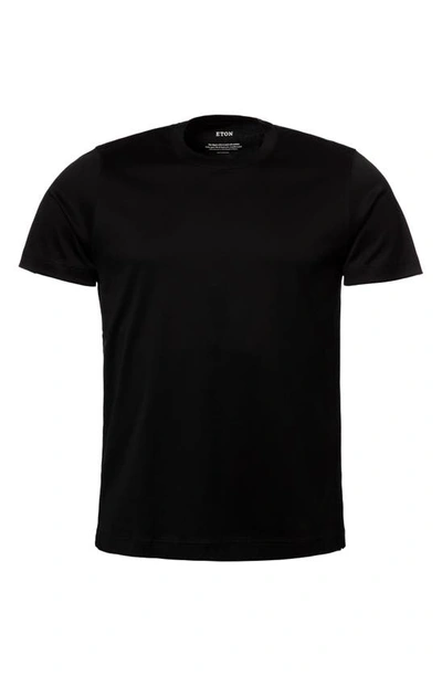 Eton Filo Di Scozia Cotton Crewneck T-shirt In Black
