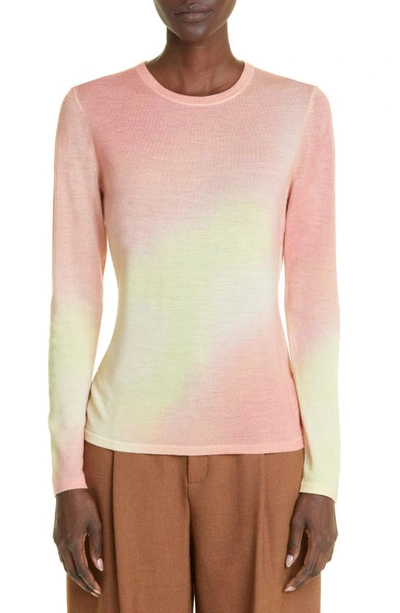 Jason Wu Collection Gradient Placement Print Wool Sweater In Multi-color