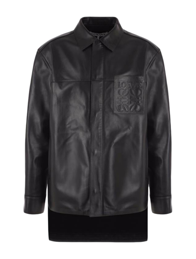 Loewe Leather Jacket In Black