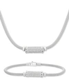 Macy's Cubic Zirconia Mesh Popcorn Statement Necklace Bracelet Collection In Sterling Silver