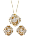 WRAPPED IN LOVE DIAMOND LOVE KNOT NECKLACE EARRINGS COLLECTION IN 14K GOLD CREATED FOR MACYS