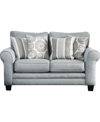 Furniture Of America Karleigh Rolled Arm Loveseat In Blue