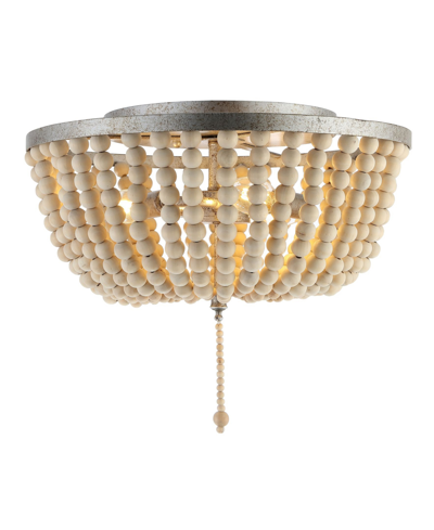 Jonathan Y Allison Wood Led Flush Mount In Metallic