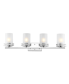 Jonathan Y Fairfax 4-light Contemporary Glam Led Vanity Light In Silver
