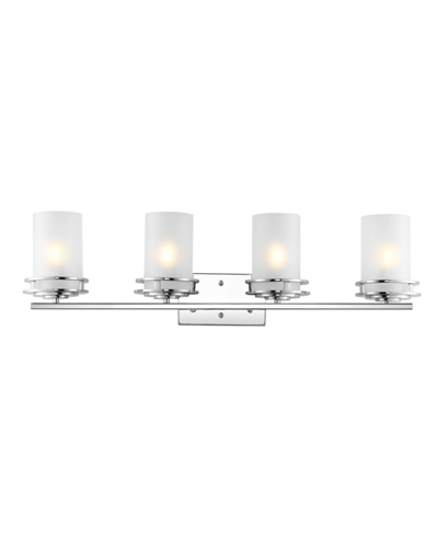 Jonathan Y Fairfax 4-light Contemporary Glam Led Vanity Light In Silver