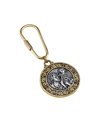 SYMBOLS OF FAITH 14K GOLD-DIPPED AND SILVER-TONE ST. CHRISTOPHER KEY FOB