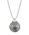 Symbols Of Faith Pewter Christian Medallion With Cross Anchor Dove Necklace In Silver