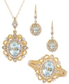 Macy's Aquamarine Diamond Filigree Jewelry Collection In 14k Gold In Blue