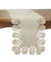 SARO LIFESTYLE LACE TABLE RUNNER WITH ROSE BORDER DESIGN