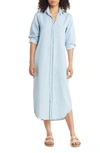 FRANK & EILEEN RORY LONG SLEEVE COTTON SHIRTDRESS