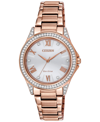 CITIZEN DRIVE FROM CITIZEN ECO-DRIVE WOMEN'S ROSE GOLD-TONE STAINLESS STEEL BRACELET WATCH 34MM