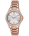 Citizen Drive From  Eco-drive Women's Rose Gold-tone Stainless Steel Bracelet Watch 34mm In Gold