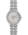 Citizen Silhouette Crystal Womens Crystal Accent Silver Tone Stainless Steel Bracelet Watch Ew2340-58a In White