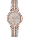CITIZEN WOMEN'S ECO-DRIVE CRYSTAL ACCENT ROSE GOLD-TONE STAINLESS STEEL BRACELET WATCH 28MM EW2348-56A