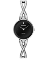 Citizen Women's Eco-drive Stainless Steel Bangle Bracelet Watch 23mm Ex1420-50e In White