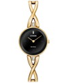 Citizen Women's Eco-drive Gold-tone Stainless Steel Bangle Bracelet Watch 23mm Ex1422-54e In White