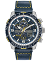 Citizen Eco-drive Men's Analog-digital Chronograph Promaster Blue Angels Skyhawk A-t Blue Leather Strap Watc In White