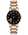 CITIZEN DISNEY BY CITIZEN MICKEY MOUSE DIAMOND-ACCENT ROSE GOLD-TONE BRACELET WATCH 29.5MM