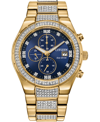 CITIZEN MEN'S CHRONOGRAPH ECO-DRIVE CRYSTAL GOLD-TONE STAINLESS STEEL BRACELET WATCH 42MM