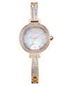 Citizen Eco-drive Women's Pink Gold-tone Stainless Steel & Crystal Bangle Bracelet Watch 25mm