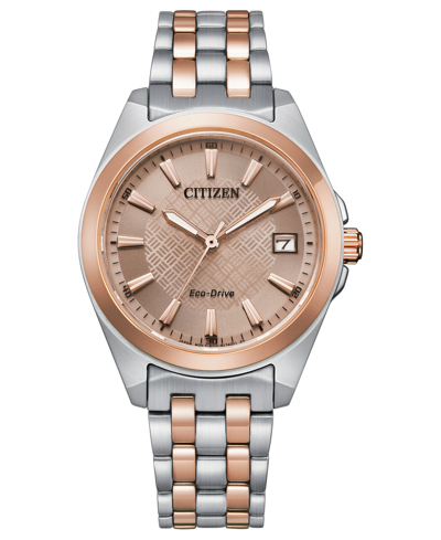 Citizen Eco-drive Women's Corso Two-tone Stainless Steel Bracelet Watch 33mm In Rose Gold/two-tone