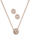 GIVENCHY STONE & CRYSTAL HALO PENDANT NECKLACE & STUD EARRINGS SET