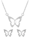 Wrapped Diamond Butterfly Pendant Necklace Earrings Jewelry Collection In 14k White Gold Created For Macys In Gold