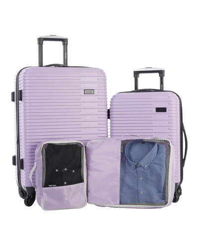 Kensie Hillsboro Expandable Rolling Hardside Collection Set, 4 Piece In Lilac