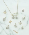 WRAPPED DIAMOND SAFETY PIN NECKLACE CHARM COLLECTION IN 10K GOLD CREATED FOR MACYS