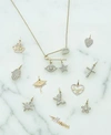 Wrapped Diamond Safety Pin Necklace Charm Collection In 10k Gold Created For Macys In Gold